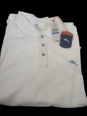 Tommy Bahama NWT Men's Coconut Emfielder Moisture Wicking Polo sz XL/TG